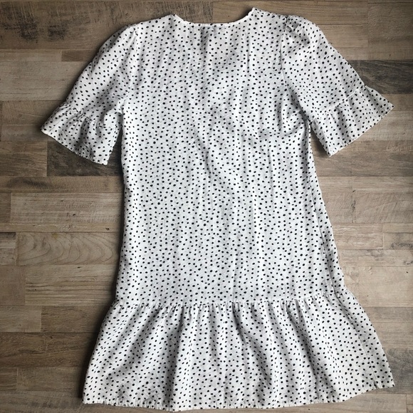 Charlie Charlie Charlotte Button Down Polka Dot Dress Medium Puffy Sleeves 80s - Picture 7 of 7